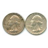 Pair of Washington Silver Quarters