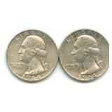 Pair of Washington Silver Quarters