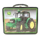John Deere Metal Box with Toy Tractors and