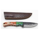 New Carbon Steel Dragon Scale Drop Point Knife