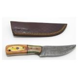 New Damascus Blade Persian Knife with Leather