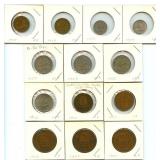(13) British Caribbean Territories Coins