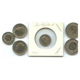 (6) High Grade Switzerland Rappen Coins