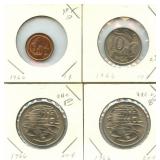 4 Uncirculated Australian Coins - 1966 1 Cent,