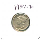 1937-D Mercury Silver Dime