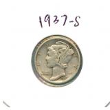 1937-S Mercury Silver Dime