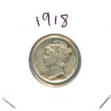 1918 Mercury Silver Dime