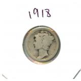1918 Mercury Silver Dime