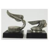 Pair of Pewter Franklin Mint Hood Ornaments -
