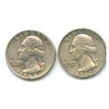 Pair of Washington Silver Quarters