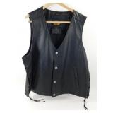 Harley Davidson Leather Vest - Black, Size XL