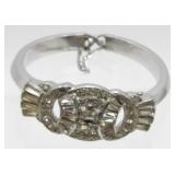 Vintage 1950ï¿½s Rhodium Plated Bangle Bracelet -