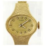 Vintage Timex Gold Tone Cuff Manual Wind Ladies
