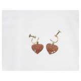 Vintage 12K Gold Filled and Goldstone Screwback