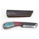 New Carbon Steel Tanto Knife with Leather Sheath