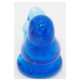 * Vintage Blue Glass Bird Figurine Paperweight -