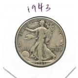 1943 Walking Liberty Silver Half Dollar