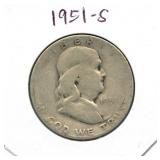 1951-S Franklin Silver Half Dollar