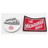 Vintage Milwaukee Road Railroad Patch and Pinback