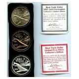 3 Coin Maui Trade Dollar Set in Case with (2)