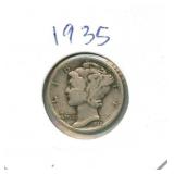 1935 Mercury Silver Dime