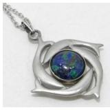 Pewter Kenneth Kantro ï¿½Earthsongï¿½ Azurite Pendant