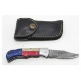 New Damascus Blade Folding Pocket Knife with