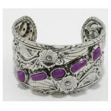 Native American Style Cuff Bracelet with Purple