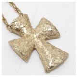 Vintage 1960ï¿½s Chunky Cross Necklace - Signed