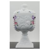 * Vintage Hand Painted Westmoreland Milk Glass