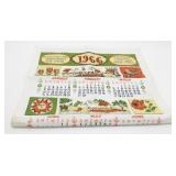 Vintage 1966 Linen Hanging Calendar, with