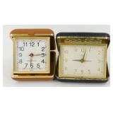 2 Vintage Travel Alarm Clocks