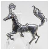 Vintage Sterling Silver Parade Horse Brooch -
