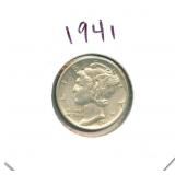 1941 Mercury Silver Dime