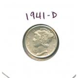 1941-D Mercury Silver Dime