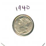 1940 Mercury Silver Dime