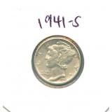 1941-S Mercury Silver Dime