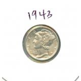 1943 Mercury Silver Dime