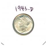 1943-D Mercury Silver Dime