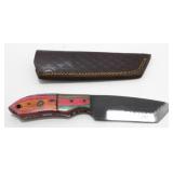 New Carbon Steel Tanto Knife with Leather Sheath