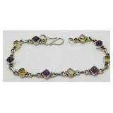 Sterling Silver Bracelet with Stones