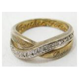 Sterling Silver Diamond Ring - 3.66 grams Total