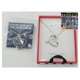 Silver Plated Marcasite Heart Pendant & a Silver