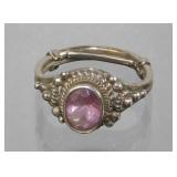 Vintage Pink Topaz 925 Sterling Ring with