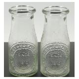 * 2 Milk Bottles by Heritage Co. "Since 1810"