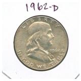 1962-D Franklin Silver Half Dollar