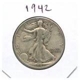 1942 Walking Liberty Silver Half Dollar