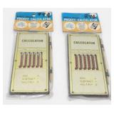 2 New Old Stock Magic Brain Pocket Calculators