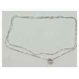 Silver Tone 2-Strand Layered Necklace - 6.23
