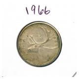 1966 Canadian Silver Quarter